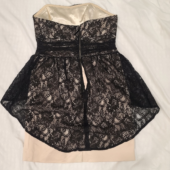 GUESS satin and lace strapless dress - Picture 2 of 9